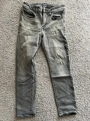 Express Jeans Men's 30x30 Black Dark Wash Slim Straight Leg Jeans Distressed • $12.75