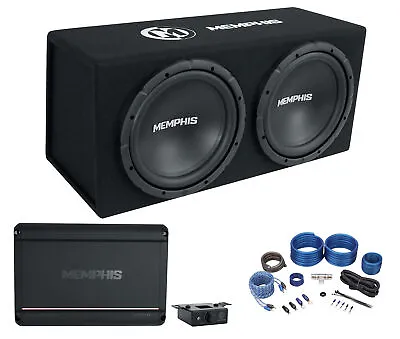 $399 • Buy Memphis Audio SRXE212VP Dual 12  1000w SRX Subwoofer Enclosure+Amplifier+Amp Kit
