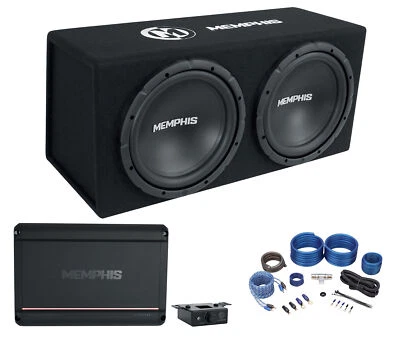 $399 • Buy Memphis Audio SRXE212VP Dual 12  1000w SRX Subwoofer Enclosure+Amplifier+Amp Kit