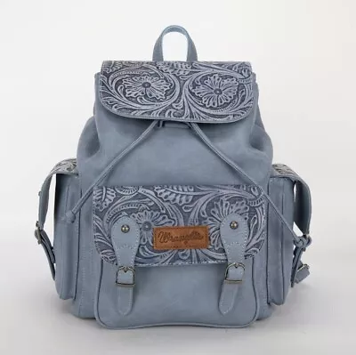 Wrangler Vintage Floral Tooled Backpack Purse Anti-Theft Travel Bags Jean • $99.99