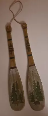 Painted Spoons Bear & Elk In The Trees Wooden • $7.99