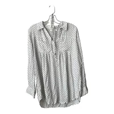 Motherhood Maternity Women’s Polka Dot Top Tunic Collared Size M Removable Belt • $12.90