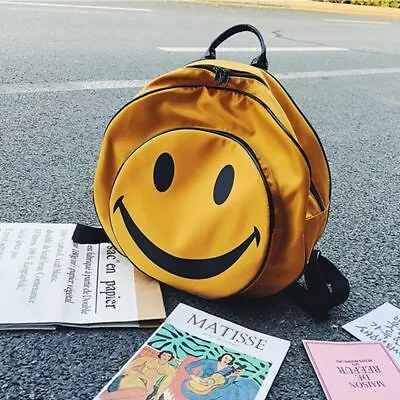 Cartoon Smiley Printing Student Nylon Round Travel Schoolbags Fashion Backpack   • $101.64