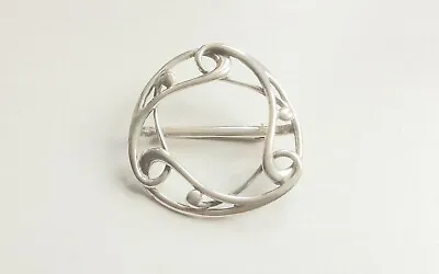 Vintage Ola Gorie Orkney Scottish Sterling Silver Scarf Brooch Boxed Hallmarked • £89