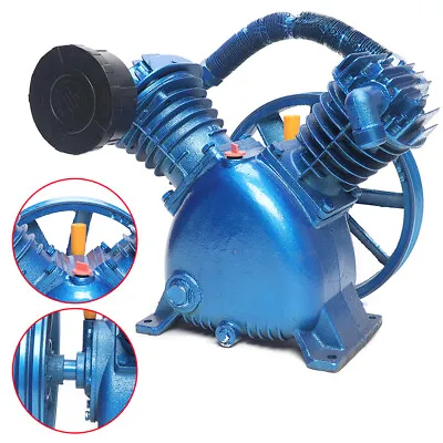 5HP 4000W V Style 2-Cylinder Air Compressor Pump Motor Head Double Stage 175PSI • $266