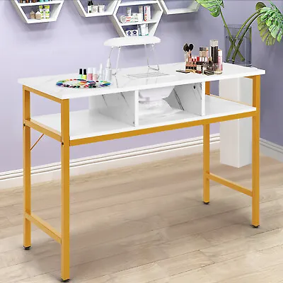 Artist Hand Manicure Table Marble Veneer Nail Desk W/ Dust Collector Wrist Pad • $129.99