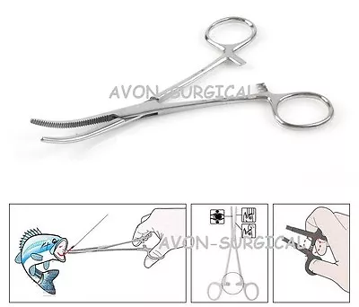 PREMIUM 5.5  Curved Hemostat Forceps Locking Clamps - Stainless Steel Medical • $3.67