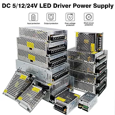 £7.99 • Buy 5V/12V/24V 15W - 720W LED Driver Power Supply Transformer / Adaptor / Driver DIY