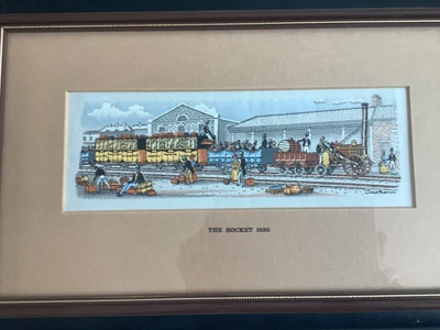 Framed Woven Silk J J Cash Picture 'The Rocket 1830' Excellent Condition • £20