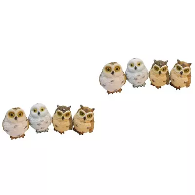  8 PCS Owl Decoration Resin Miss Car Accessories For Fairy Toy Animals Figurine • £10.69