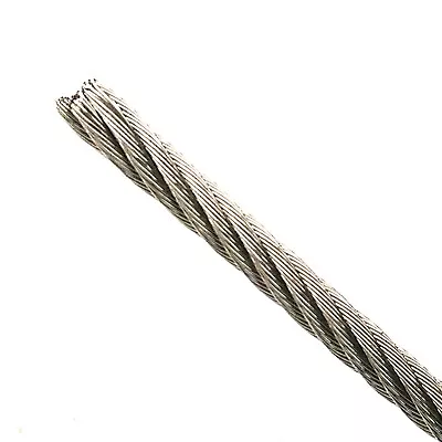 Custom Cut 75ft-300ft Stainless Steel 3/32  7x19 Cable Wire Rope W/ Loop Options • $45.50