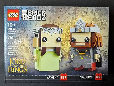 LEGO LORD OF THE RINGS BRICKHEADZ: Aragorn & Arwen 40632 - NEW AND SEALED • $80.07