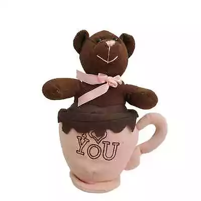 Sugar Loaf Plush I Love You Bear Coffee Cup 2006 Brown Pink • $8.23