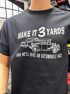 Make It Three 3 Yards Two Lane Blacktop Retro T Shirt 55 Chevy Gto Gasser • $18.95