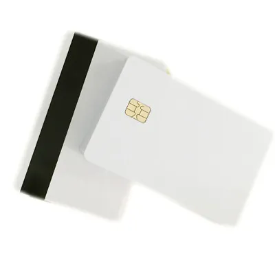 10 Blank Chip Magnetic Stripe Hico 3 Track Therma Smart Cards PVC With Sle4428 • $9.82