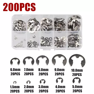 400x 1.5-10mm E Clips CIRCLIPS Stainless Steel Kit Retaining Ring Assorted • $9.99