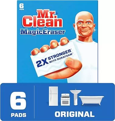 Magic Eraser Original Cleaning Pads With Durafoam White 6 Count • $7.93