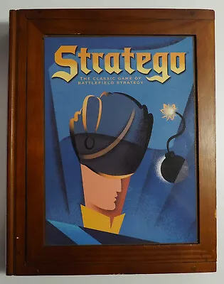 Stratego  Vintage Game Collection Wooden Library Book Shelf Wood Box 2005 Ed MB • $29.92