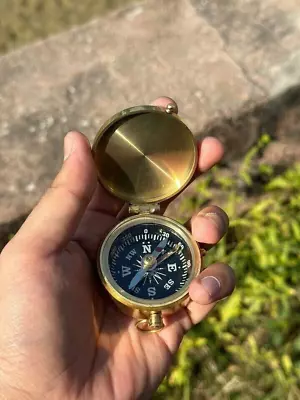 Military Pocket Compass Nautical Antique Brass Vintage Item Gift • $24.72