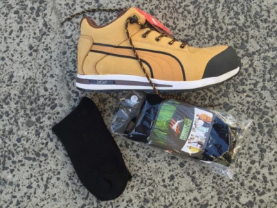 $299.99 • Buy Puma Dash Safety Shoe Lightweight Wheat 633187 PUMA Work Boots +FREE BambooSOCKS