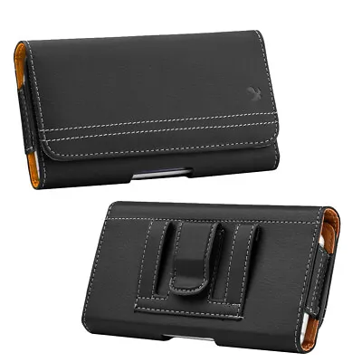 7 Inch Large PU Leather Belt Clip Loop Phone Holster Pouch Cover Case Horizontal • $9.99