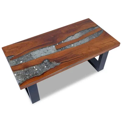 VidaXL Coffee Table Teak Resin 100x50 Cm • $445.95