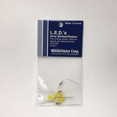 Miniatronics Blinker/Flasher Suberbrite LEDs 13/64in 5mm Diameter Yell 12-153-03 • $7.98