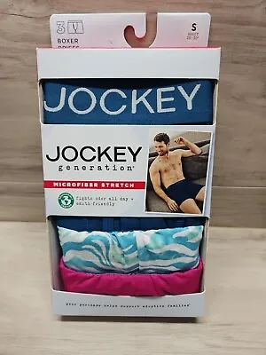JOCKEY GENERATION MICRO STRETCH 3 BOXER BRIEFS MENS SZ. S New • $15.99