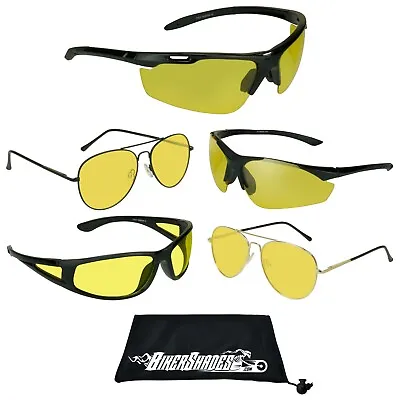 Polarized Yellow Lens Sunglasses Night Time Vision Driving Glasses Motorcycle  • $15.99