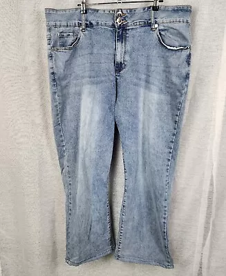 City Chic Plus Size 20 Blue Harley Mid Rise Boot Leg Denim Jeans 40  Waist READ  • $28.95