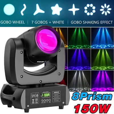 150W LED Moving Head Lights 8Prism RGBW Gobo Beam Stage Spot Light DJ Disco DMX • $109.99