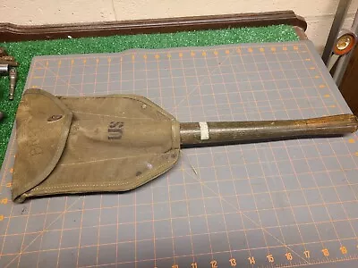 Vtg 1944 AMES US WW2 ARMY FIELD ENTRENCHING FOLDING 27.5  SHOVEL WITH COVER.OBO • $59.95