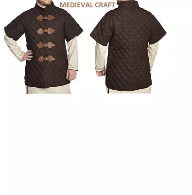 Medieval Craft Cotton Padded Gambeson Clothing Half Sleeves Wear New For Men • $57.20