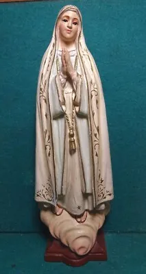 OUR LADY OF FATIMA Vtg LG 315mm CHALKWARE FIGURE STATUE  • $145