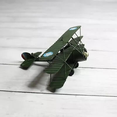 Vintage Metal Tri Level Plane Airplane Green WWI Decorative Toy • $12.99