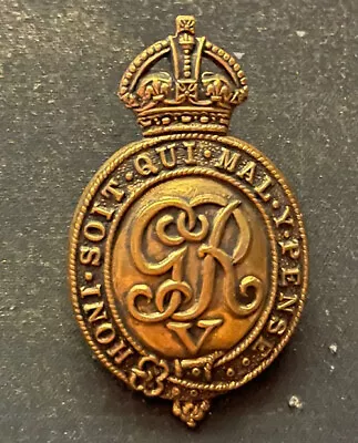 George V Gilt Metal Military “honi Soit Qui MaL Y Pense” Badge • £12.50