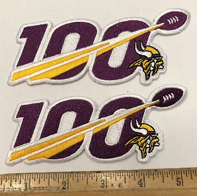 Lot Of 2 NFL 100th Anniversary Minnesota Vikings Logo Patches Football 5” • $7.25
