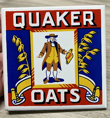 Vintage Quaker Oats Ceramic Drink Coaster 1983 Made In Taiwan • $4.99