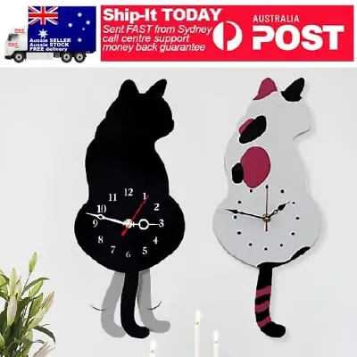 $24.95 • Buy Cat Clock Swinging Tail Funny Cat Clock Wall Clock Cats Pendulum