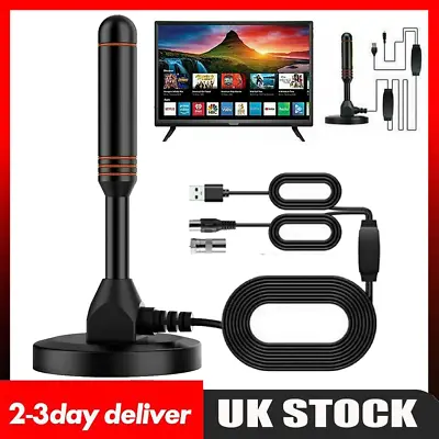 UK Best Portable TV Magnetic HD Freeview Aerial DAB/FM Indoor Outdoor Ariel • £12.96