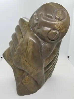 African Thinker Carving Brown Verdite Stone Zimbabwe African Art • $787.97