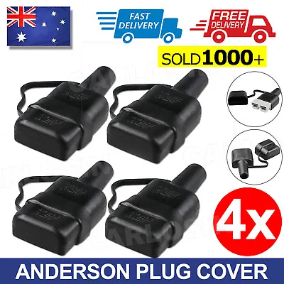 4x Waterproof 50A Anderson Plug Dust Cable Sheath Cover Black With Cap New • $10.45