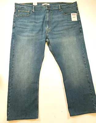 Levis Jeans Mens 44X30 High Rise Waisted Signature Straight Leg Faded Denim • $28.44