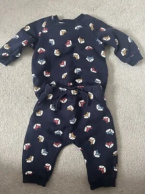 Matalan Baby Unisex Navy Fox Outfit 3-6 Months • £1.50