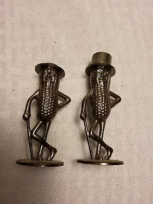 Mr Peanut Salt And Pepper Shakers On Missing Hat Lid USA Plastic • $10