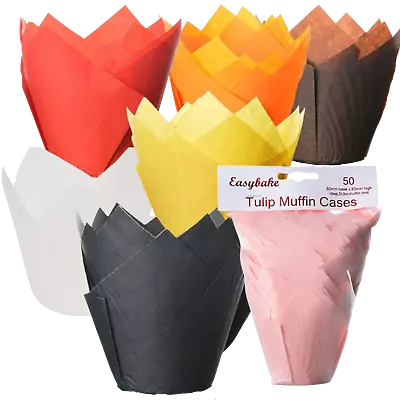 Tulip Muffin And Cupcake Cake Cases Decorations Pack Of 50 • £6.25