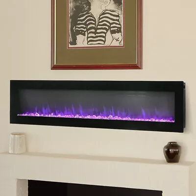 Electric 40 50 60  Wall Mounted LED Fireplace Wall Inset Into Fire Freestand • £139.95