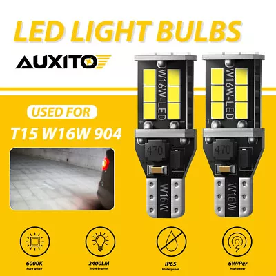 2X T15 W16W 921 912 4014 42SMD Super Bright Xenon White LED Reverse Light Bulbs • £8.99