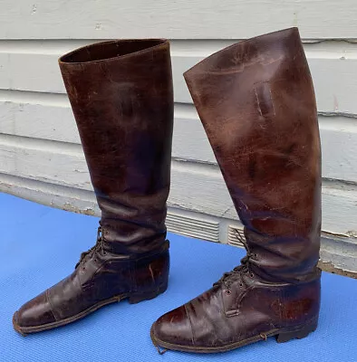 Royal Warrant Vintage 1920s 1930s Peal & Co. Brown Leather Riding Boots Men’s 11 • $52.01