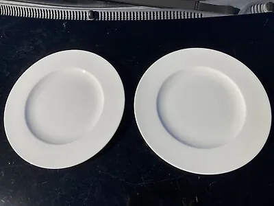 Pair Villeroy & Boch HOME ELEMENTS Dinner Plates All White EXC 11 1/8” Samples • $45.99